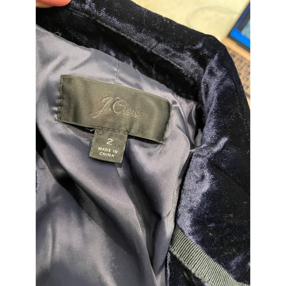 New J.crew Double Breasted Blue Velvet Blazer Size 2 small S - Picture 8 of 11
